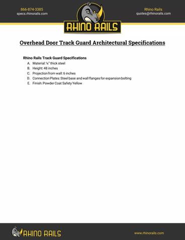 Overhead Door Track Guard - Architectural Specifications