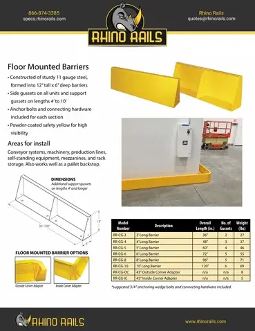 Floor Mounted Barrier - Product Information Sheet
