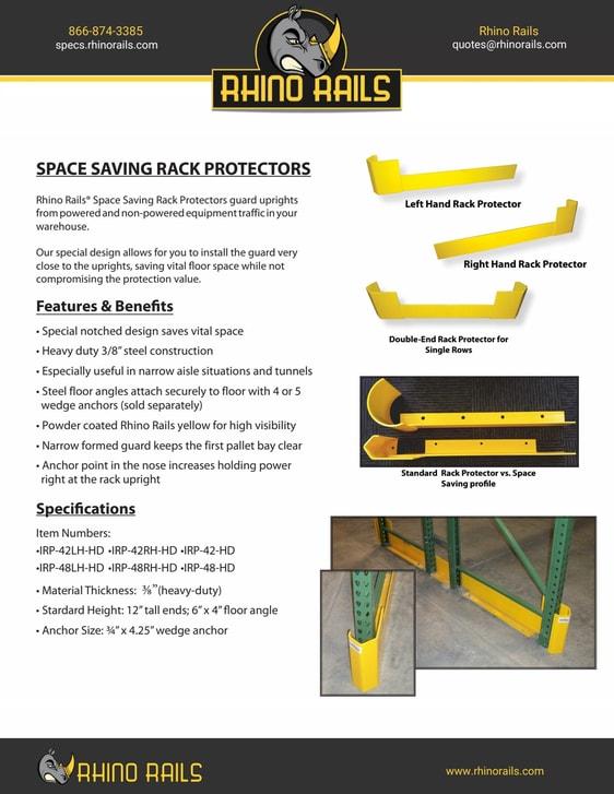 Space Saving Rack Protectors - Product Information Sheet