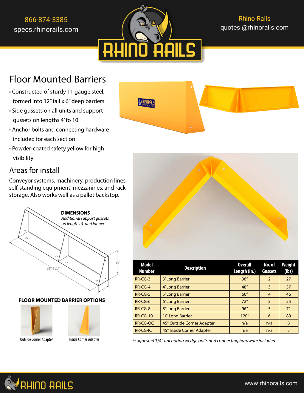 Floor Mounted Barrier - Product Information Sheet - Photo