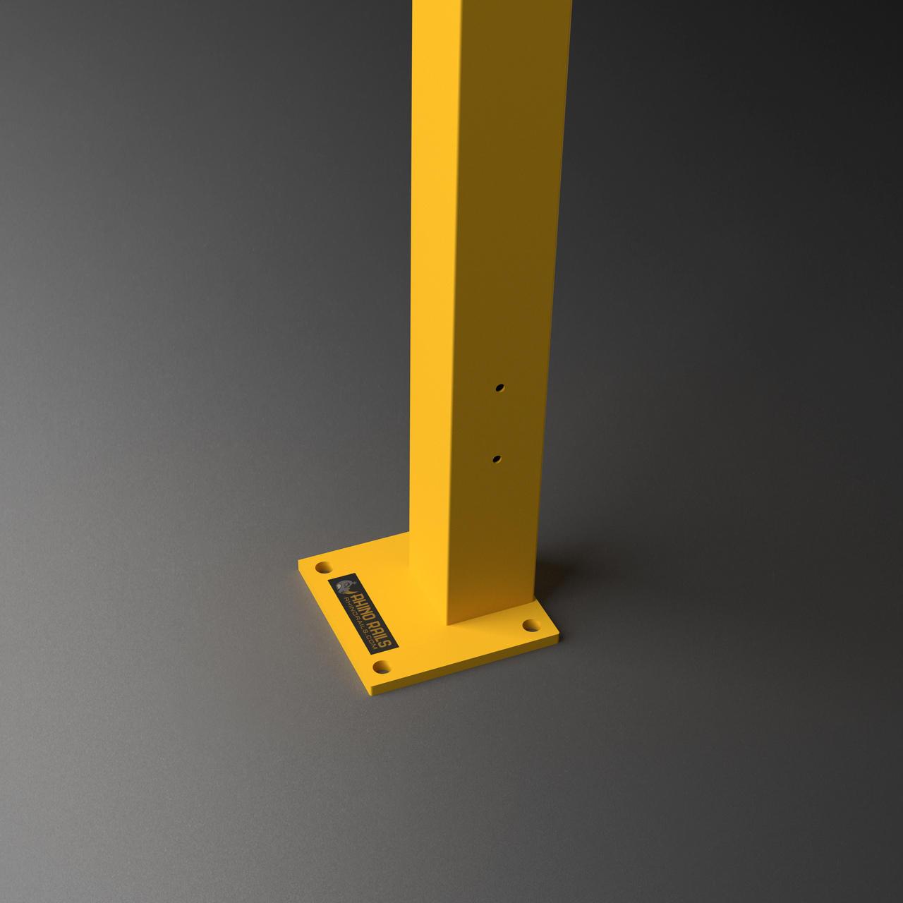 Rhino Rails 43in Guardrail Column with Offset Baseplate