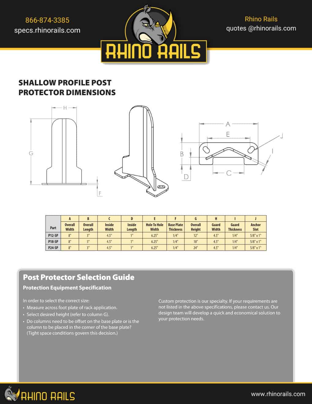 Shallow Profile Post Protector - Product Information Sheet - Photo 2