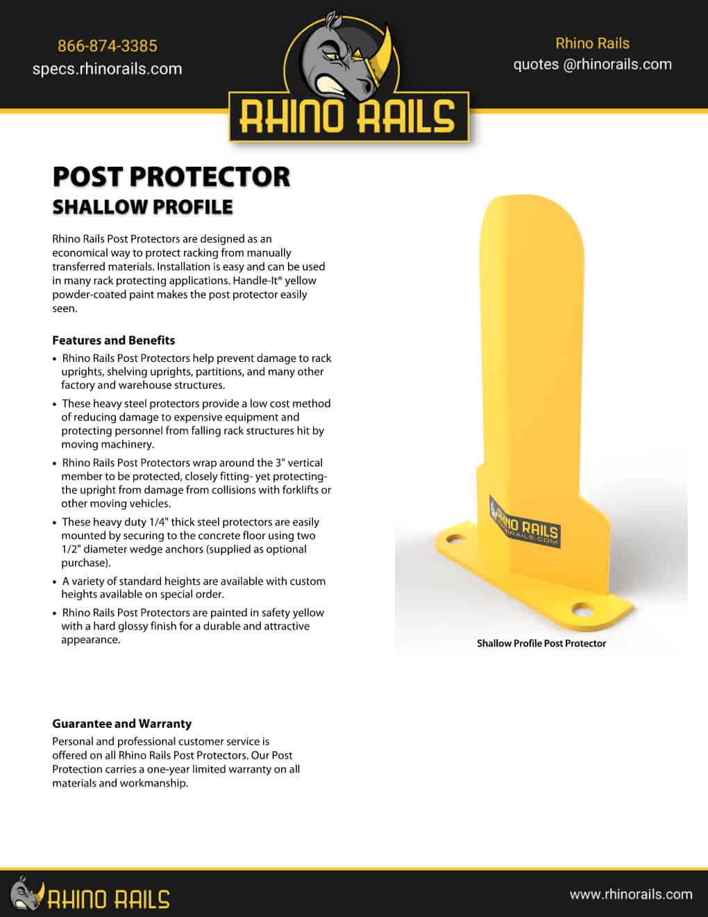 Shallow Profile Post Protector - Product Information Sheet - Photo 1