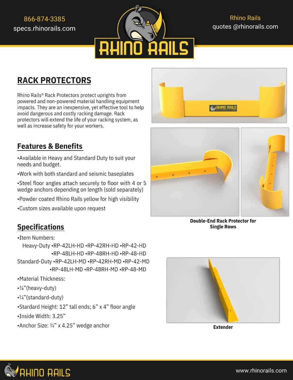 Universal Rack Protector - Product Information Sheet - Photo 1