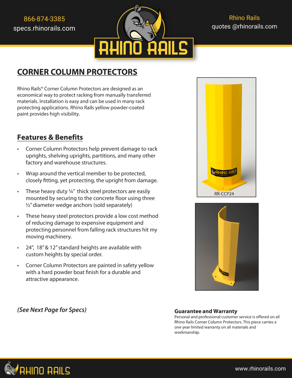 Corner Column Post Protector - Product Information Sheet - Photo