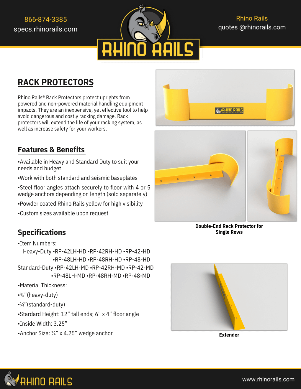 Universal Rack Protector - Product Information Sheet - Photo